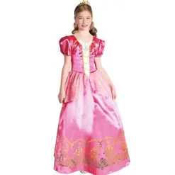 Robe Rose Satinée De Petite Princesse