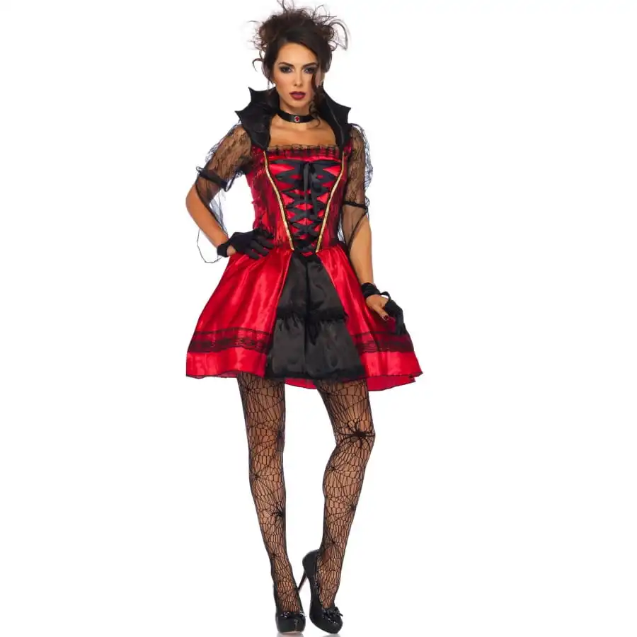Robe Rouge Noire Gothique De Vampire