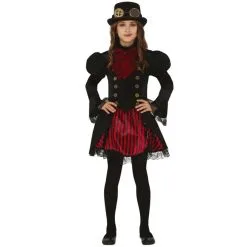 Robe Steampunk Rouge Et Noire Pour Fille
