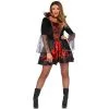 Robe Vampiresse Noire Rouge, Manches Transparentes