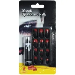 Rouge à Lèvre Et Ongles En Sang