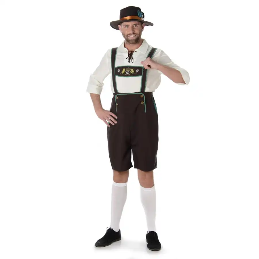 Salopette Marron De Bavarois Liserets Verts