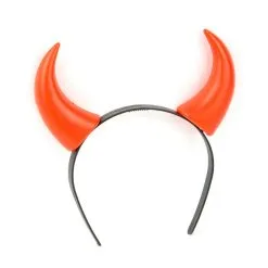 Serre Tête Cornes De Diable Rouge En Plastique