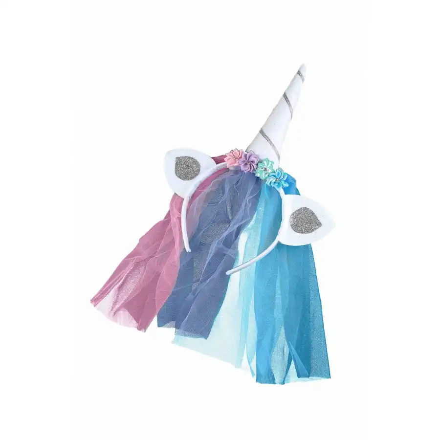 Serre Tête Licorne Avec Voilette Multicolore Femme – Image 2