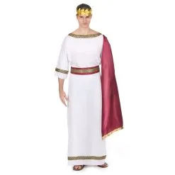 Tenue Blanche De César Avec Toge Rouge