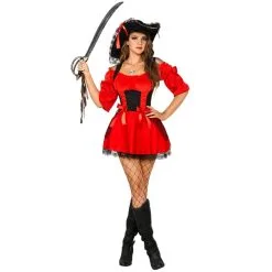 Tenue Courte De Femme Pirate Rouge