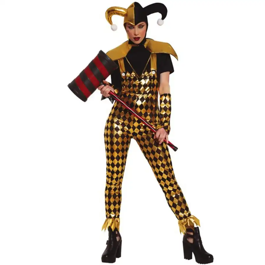 Tenue D'arlequin Doré Pour Femme Adulte