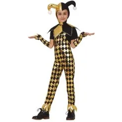 Tenue D'arlequin Doré Pour Fille