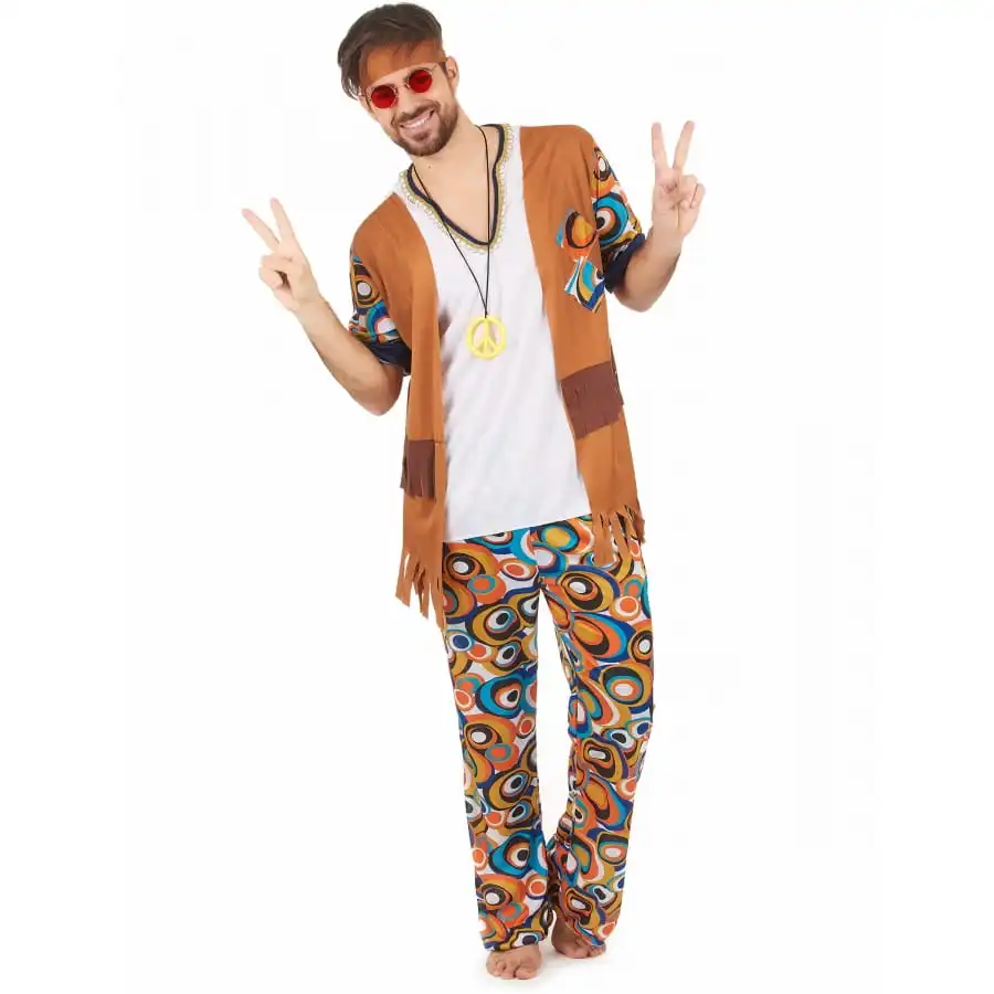 Tenue D'homme Hippie Motifs Années 60