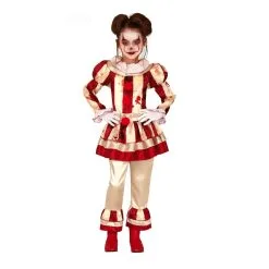 Tenue De Clown Rétro Taché De Sang Pour Fille