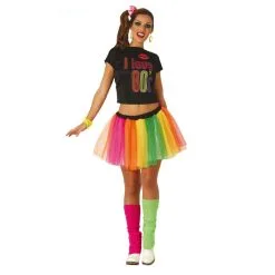 Tenue De Danseuse Disco Avec Tutu Coloré