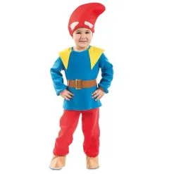 Tenue De Nain De Jardin Pour Enfant, Bleu Et Rouge