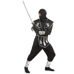 Tenue De Ninja Noire Et Argentée Pour Homme