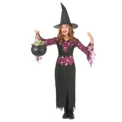 Tenue De Petite Sorcière Avec Motifs Têtes De Mort