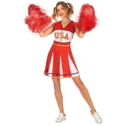 Tenue De Pompom Girl Rouge Et Blanche Pour Femme