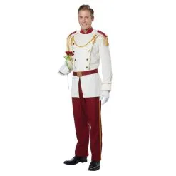 Tenue De Prince Charmant Blanc Rouge Pour Adulte