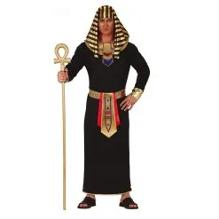 Tenue De Roi D'Egypte Noire Et Dorée Pour Homme