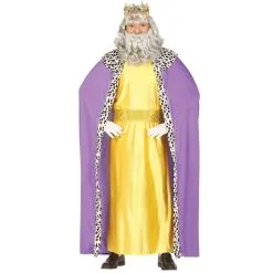 Tenue De Roi Mage Avec Cape Violette, Pour Adulte