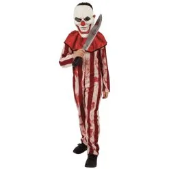 Tenue Rayée De Clown D'Halloween Pour Enfant