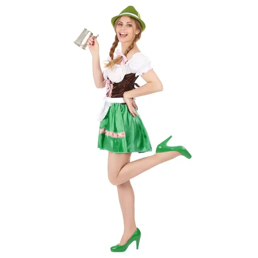 Tenue Verte De Serveuse Bavaroise Avec Corset – Image 2