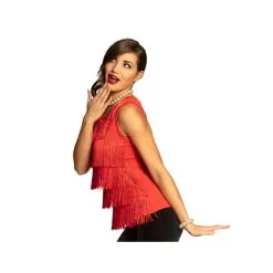 Top à Franges Rouge Pour Femme