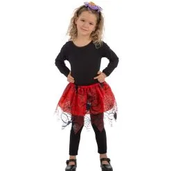 Tutu Rouge Décoré D'araignées, Pour Enfant