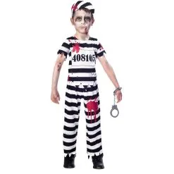 Uniforme De Zombie Prisonnier Rayé Pour Enfant