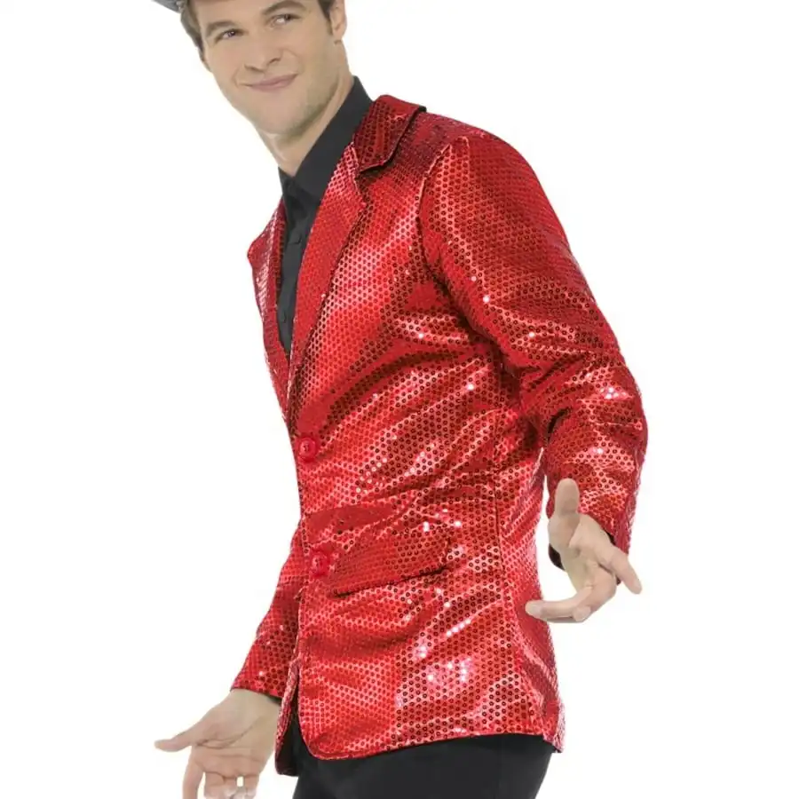 Veste Rouge à Sequins Pour Homme – Image 3